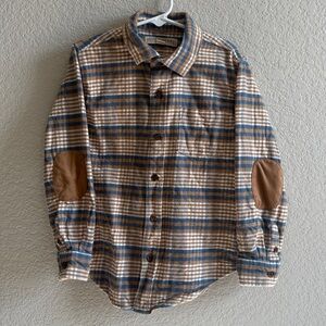 Kids Plaid Button Down Shirt - Blue and Brown